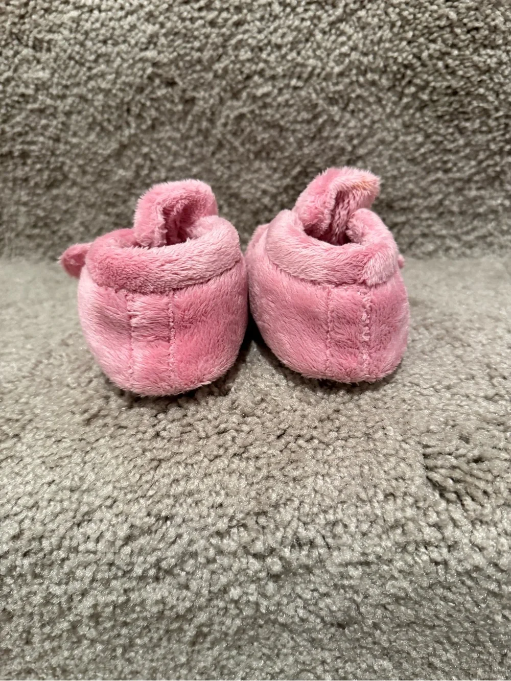 UGG Pink Fuzzy Baby Slippers with Hook Strap